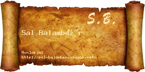 Sal Balambér névjegykártya